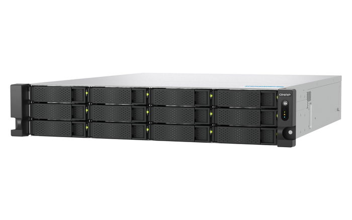 QNAP TS-h1277AXU-RP Rack NAS, 12 Bahías 2U, Procesador AMD 6 núcleos hasta 5.1 GHz, 16 GB DDR5 (ampliable a 128 GB), 2x2.5GbE, 2x10GbE, 3xPCIe
