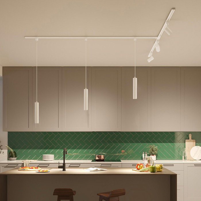 Philips Lámpara Easylink de Techo Suspendida Paxie, Casquillo GU10, Blanco, Cable 120cm, Ø55 x 300mm, Para Riel de 3 Cables