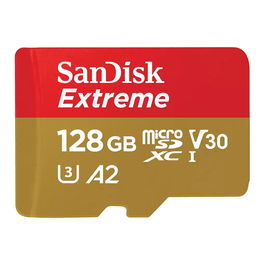 Sandisk Extreme Tarjeta de Memoria microSDXC de 128 GB, Compatible con UHS-I, hasta 190 MB/s