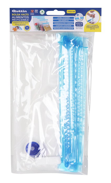 Quttin Set 6 Bolsas Comida Reutilizables para Vacío 21x22 cm (24 Cajas)