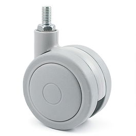 Q&Q Rueda Giratoria Rolom Aro Doble Ø75 ERM8 Gris - Banda Rodadura Goma