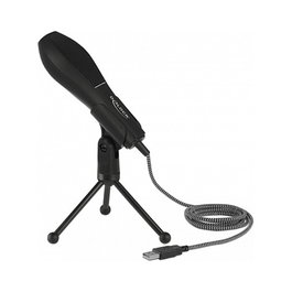 DeLOCK 65939 Micrófono USB Omnidireccional con Soporte de Sobremesa