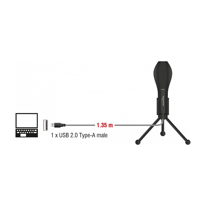 DeLOCK 65939 Micrófono USB Omnidireccional con Soporte de Sobremesa DeLOCK 65939 Micrófono USB Omnidireccional con Soporte de Sobremesa