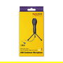 DeLOCK 65939 Micrófono de Condensador USB con Soporte de Mesa, -38 dB, Omnidireccional, Plug & Play, Ideal para Gaming, Skype y Canto