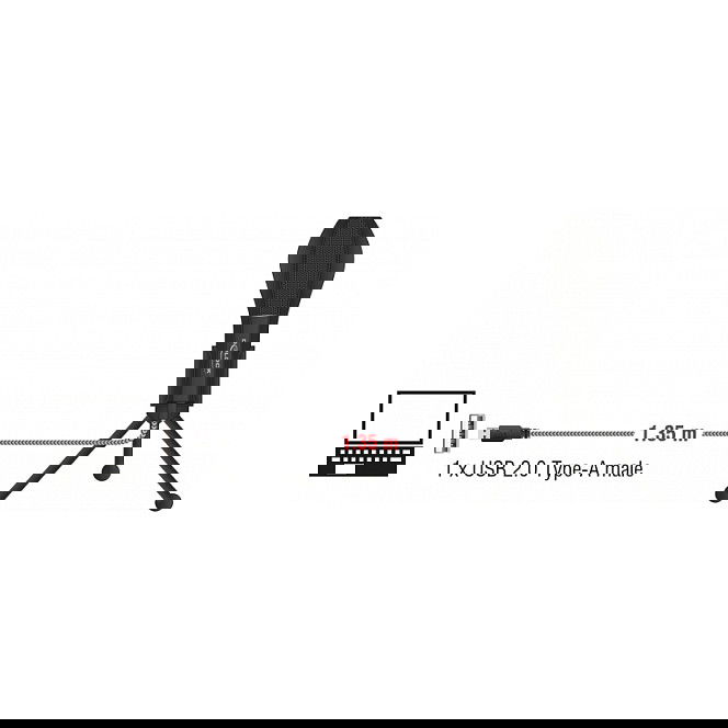 DeLOCK 65939 Micrófono de Condensador USB con Soporte de Mesa, -38 dB, Omnidireccional, Plug & Play, Ideal para Gaming, Skype y Canto