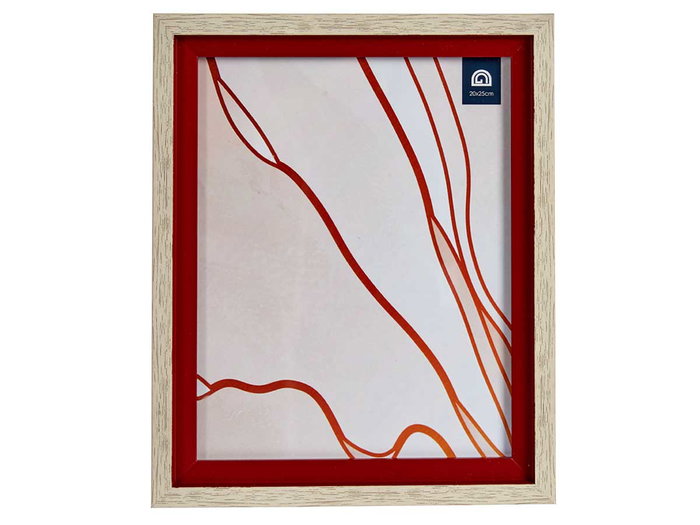 Giftdecor Portafotos Natural Borde Rojo 20 x 25 cm (Set de 24)