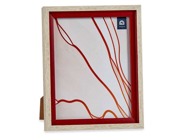 Giftdecor Portafotos Natural Borde Rojo 20 x 25 cm (Set de 24)