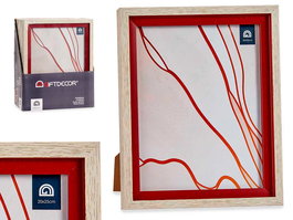Giftdecor Portafotos Natural Borde Rojo 20 x 25 cm (Set de 24)