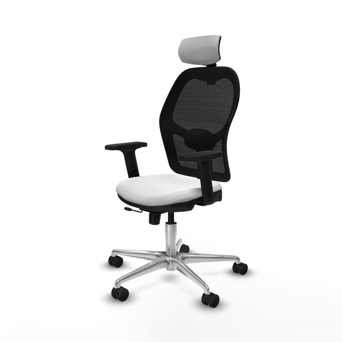 PIQUERAS Y CRESPO Silla de oficina Jorquera con mecanismo Sincro/Traslack, Blanco/Negro PIQUERAS Y CRESPO Silla de oficina Jorquera con mecanismo Sincro/Traslack, Blanco/Negro