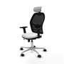 PIQUERAS Y CRESPO Silla de oficina Jorquera con mecanismo Sincro/Traslack, Blanco/Negro