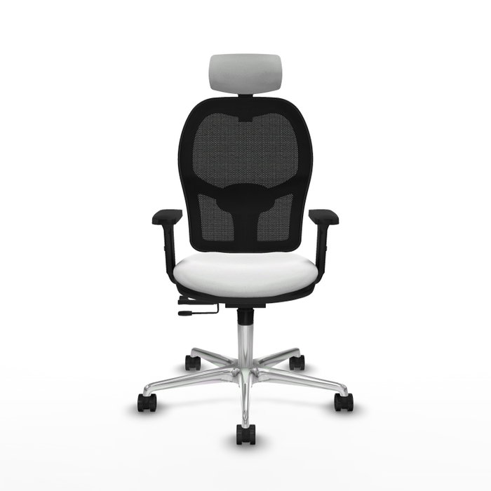 PIQUERAS Y CRESPO Silla de oficina Jorquera con mecanismo Sincro/Traslack, Blanco/Negro PIQUERAS Y CRESPO Silla de oficina Jorquera con mecanismo Sincro/Traslack, Blanco/Negro