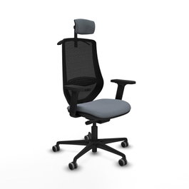 PIQUERAS Y CRESPO Silla de oficina Mardos con mecanismo Sincro/Traslack Gris/Negro