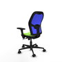 PIQUERAS Y CRESPO Silla de oficina Jorquera con mecanismo Sincro, Tela Pistacho y Malla Azul