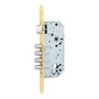 MICEL Cerradura de Embutir CRE07 para Puerta de Madera, Cilindro Perfil Europeo, 4 Bulones, Entrada 50 mm, Ejes 85 mm, Acabado Latonado