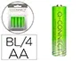 Q-connect Pilas Alcalinas AA Blíster con 4 Unidades