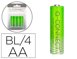 Q-connect Pilas Alcalinas AA Blíster con 4 Unidades