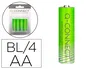 Q-connect Pilas Alcalinas AA Blíster con 4 Unidades