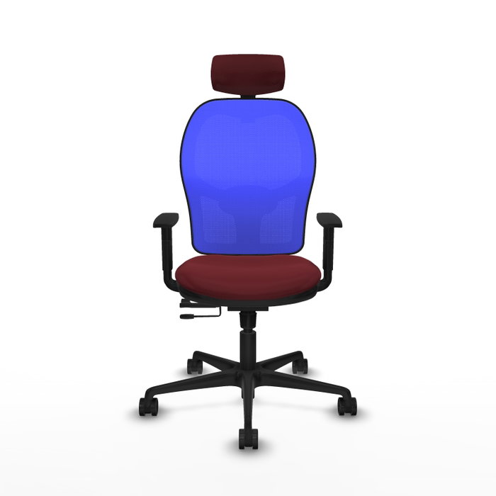 PIQUERAS Y CRESPO Silla de oficina Jorquera con mecanismo Sincro/Traslack, Granate y Azul