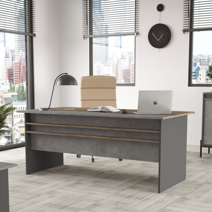 Hanah Home Vs1-Cga Mesa de Estudio Moderna 180 cm Marrón Gris Antracita Hanah Home Vs1-Cga Mesa de Estudio Moderna 180 cm Marrón Gris Antracita