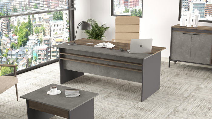 Hanah Home Vs1-Cga Mesa de Estudio Moderna 180 cm Marrón Gris Antracita Hanah Home Vs1-Cga Mesa de Estudio Moderna 180 cm Marrón Gris Antracita