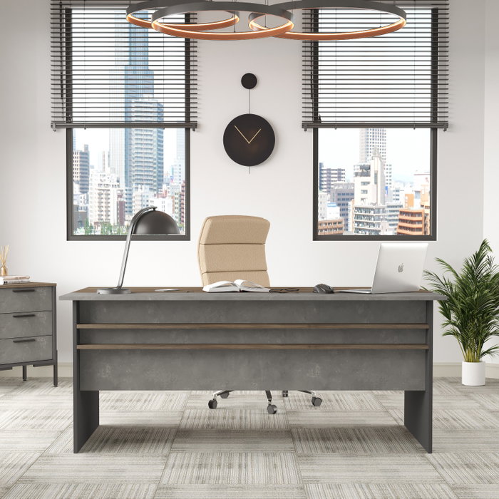 Hanah Home Vs1-Cga Mesa de Estudio Moderna 180 cm Marrón Gris Antracita Hanah Home Vs1-Cga Mesa de Estudio Moderna 180 cm Marrón Gris Antracita