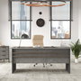 Hanah Home Vs1-Cga Mesa de Estudio Moderna 180 cm Marrón Gris Antracita