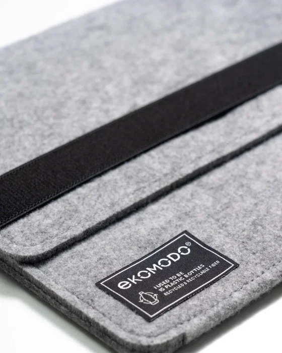 EKOMODO HR-003 Funda Ecológica para Portátil o Tablet 33 cm (13") Negro Gris, Compatible con Surface Pro, iPad Pro y MacBook, Material Reciclado
