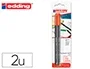Edding Rotulador 1200 Punta Fibra Rojo, Punta Redonda 0.5 mm, Blister 2 Unidades