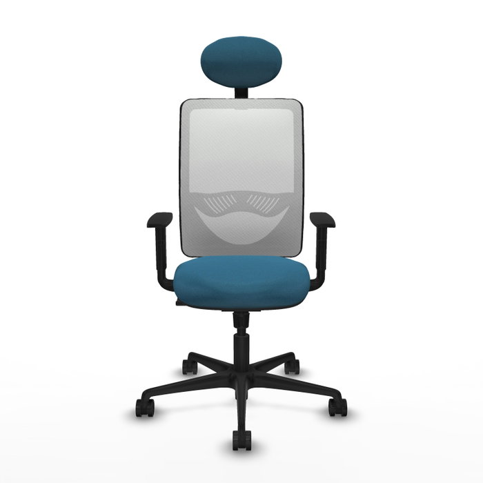 PIQUERAS Y CRESPO Silla de oficina Zulema con mecanismo Sincro, Verde petróleo y Blanco PIQUERAS Y CRESPO Silla de oficina Zulema con mecanismo Sincro, Verde petróleo y Blanco