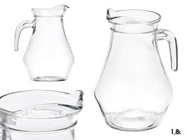 Vivalto Jarra Clásica 1.8L Transparente Vidrio 18 x 22.5 x 15 cm (Set de 6)