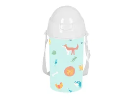 Safta Botella portalíquidos preescolar 500 ml con apertura automática y pajita