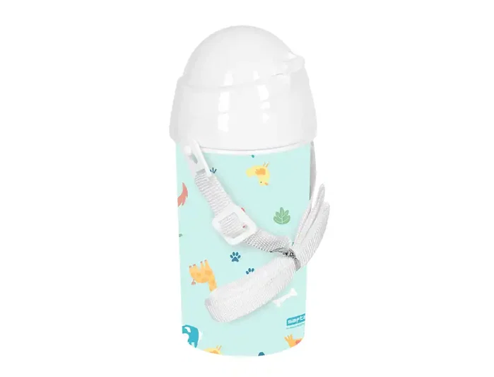 Safta Botella portalíquidos preescolar 500 ml con apertura automática y pajita