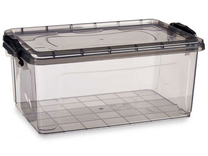 Kipit Caja Plástico Ordenación Antracita 13,7L 27.5x18x42.5cm (Set de 12)
