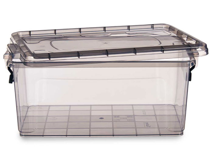 Kipit Caja Plástico Ordenación Antracita 13,7L 27.5x18x42.5cm (Set de 12)