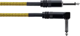 Cordial Cable de Guitarra Jack Recto/Acodado Tweed 3M Amarillo