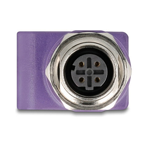 DeLOCK Adaptador M12 D-codificado 4 pin hembra a RJ45 hembra Cat.5e violeta
