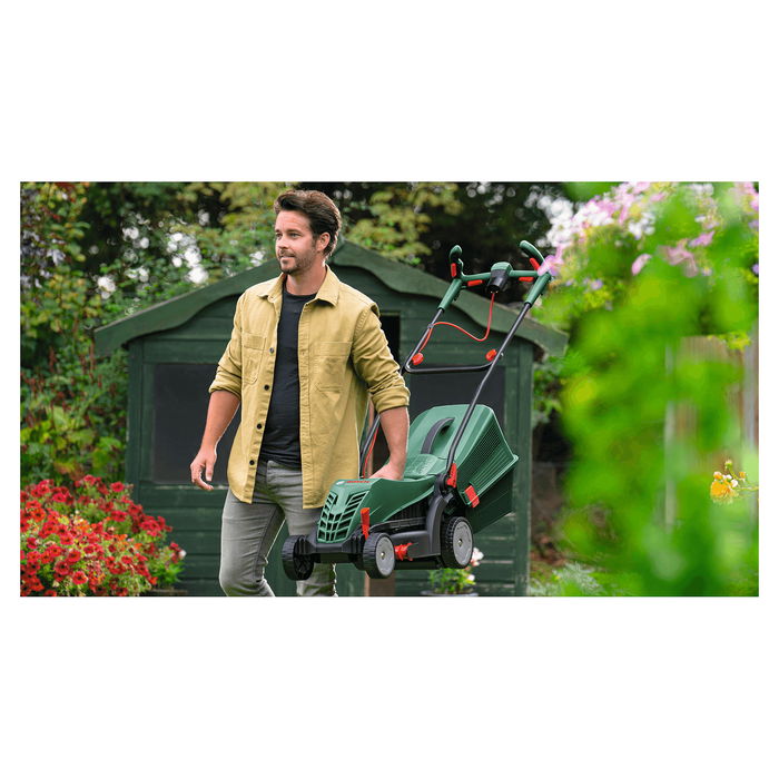 Bosch UniversalRotak 34-405 Cortacésped a Gasolina de Empuje, Ancho Corte 34 cm, 1300W, Cuchillas Giratorias, Caja Recogedora 40L, Verde Bosch UniversalRotak 34-405 Cortacésped a Gasolina de Empuje, Ancho Corte 34 cm, 1300W, Cuchillas Giratorias, Caja Recogedora 40L, Verde