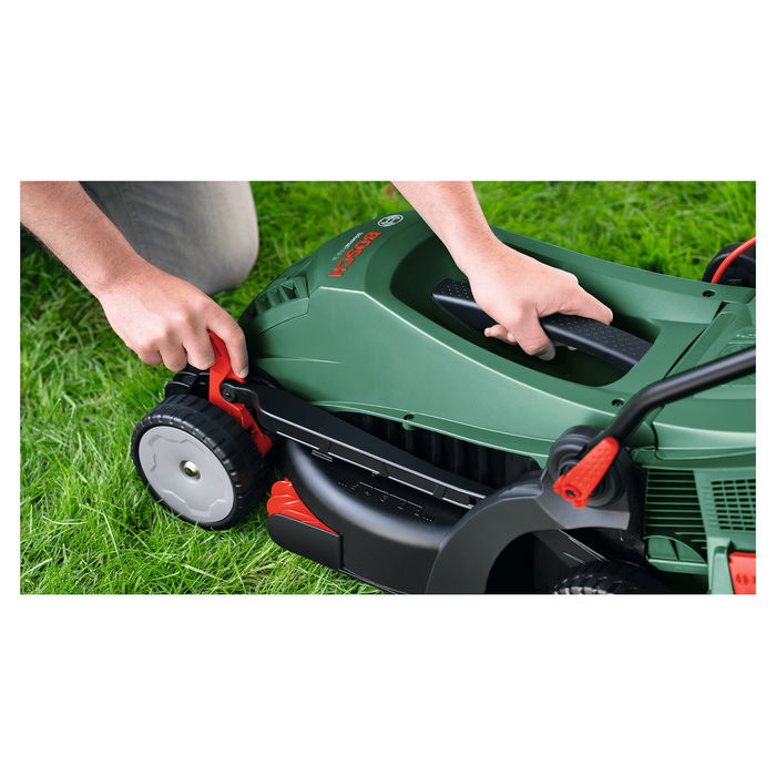 Bosch UniversalRotak 34-405 Cortacésped a Gasolina de Empuje, Ancho Corte 34 cm, 1300W, Cuchillas Giratorias, Caja Recogedora 40L, Verde Bosch UniversalRotak 34-405 Cortacésped a Gasolina de Empuje, Ancho Corte 34 cm, 1300W, Cuchillas Giratorias, Caja Recogedora 40L, Verde
