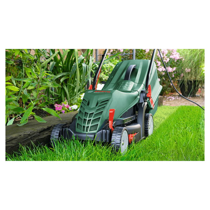 Bosch UniversalRotak 34-405 Cortacésped a Gasolina de Empuje, Ancho Corte 34 cm, 1300W, Cuchillas Giratorias, Caja Recogedora 40L, Verde Bosch UniversalRotak 34-405 Cortacésped a Gasolina de Empuje, Ancho Corte 34 cm, 1300W, Cuchillas Giratorias, Caja Recogedora 40L, Verde