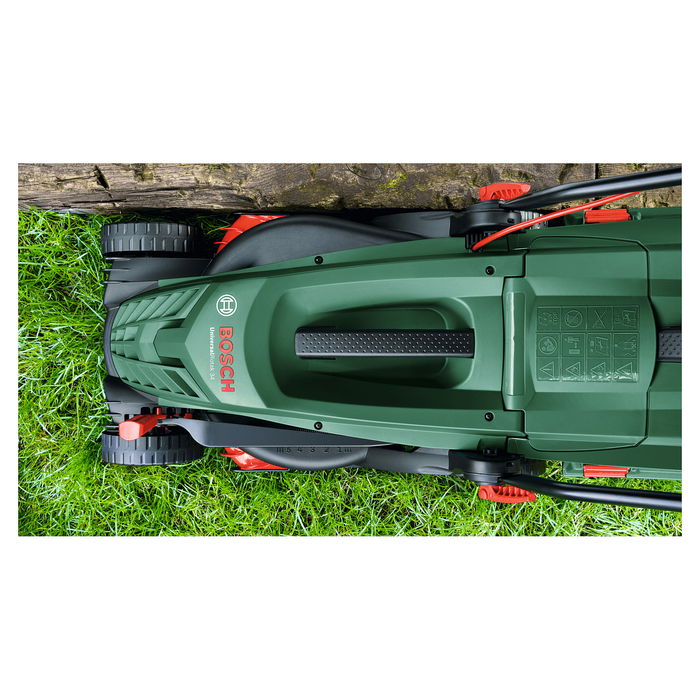 Bosch UniversalRotak 34-405 Cortacésped a Gasolina de Empuje, Ancho Corte 34 cm, 1300W, Cuchillas Giratorias, Caja Recogedora 40L, Verde Bosch UniversalRotak 34-405 Cortacésped a Gasolina de Empuje, Ancho Corte 34 cm, 1300W, Cuchillas Giratorias, Caja Recogedora 40L, Verde