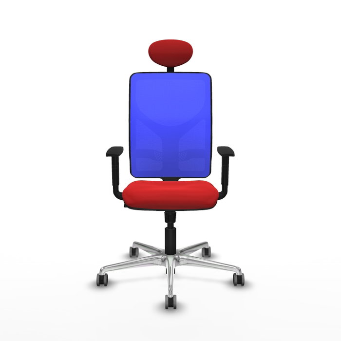 PIQUERAS Y CRESPO Silla de oficina Motilla con mecanismo Sincro, Rojo y Azul