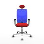 PIQUERAS Y CRESPO Silla de oficina Motilla con mecanismo Sincro, Rojo y Azul