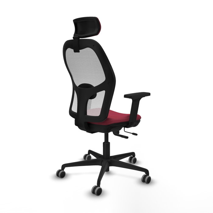 PIQUERAS Y CRESPO Silla de oficina Jorquera con mecanismo Sincro/Traslack, Granate y Blanco