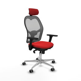 PIQUERAS Y CRESPO Silla de oficina Jorquera con mecanismo Sincro, Rojo y Gris
