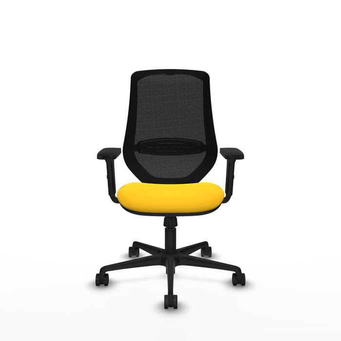 PIQUERAS Y CRESPO Silla de oficina Mardos con mecanismo Sincro, Amarillo y Negro