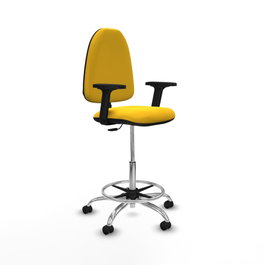 PIQUERAS Y CRESPO Taburete Aýna Amarillo con Brazos 2D
