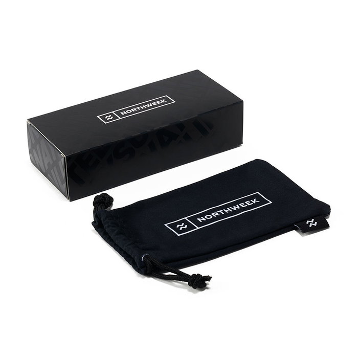 Northweek REGULAR - Gafas de Sol Polarizadas Unisex, Montura Nylon Negro Rectangular, Cristales Transparentes, 140 mm