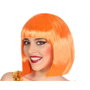Peluca Corta Lisa Naranja con Flequillo