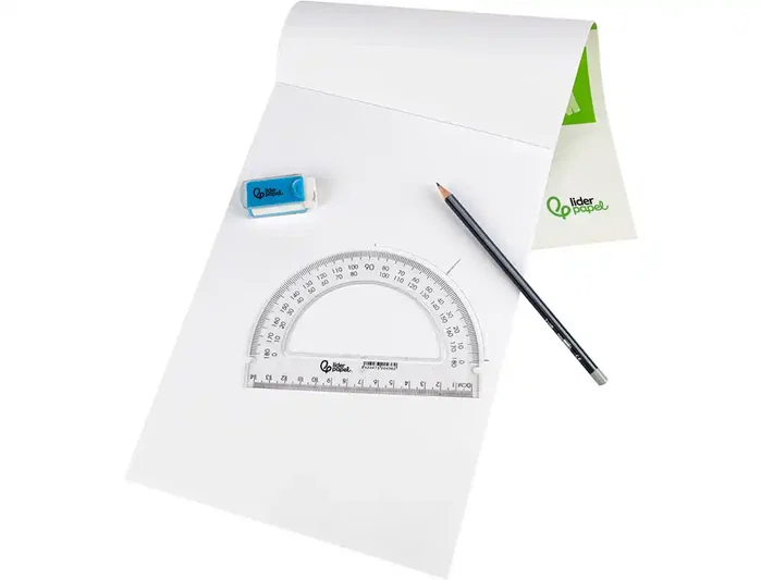Liderpapel Semicírculo de 14 cm de plástico transparente