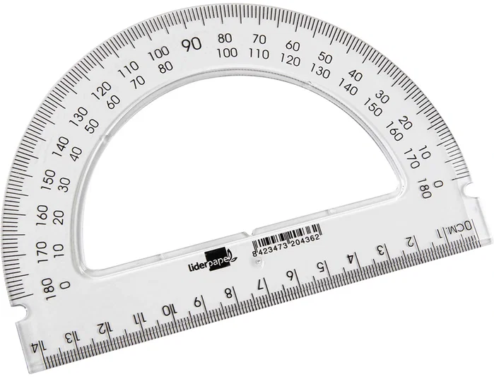 Liderpapel Semicírculo de 14 cm de plástico transparente